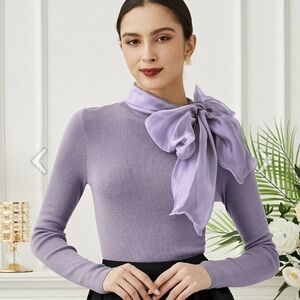 Chicwish Elegant Lavender Sweater with Bow Detail NWT